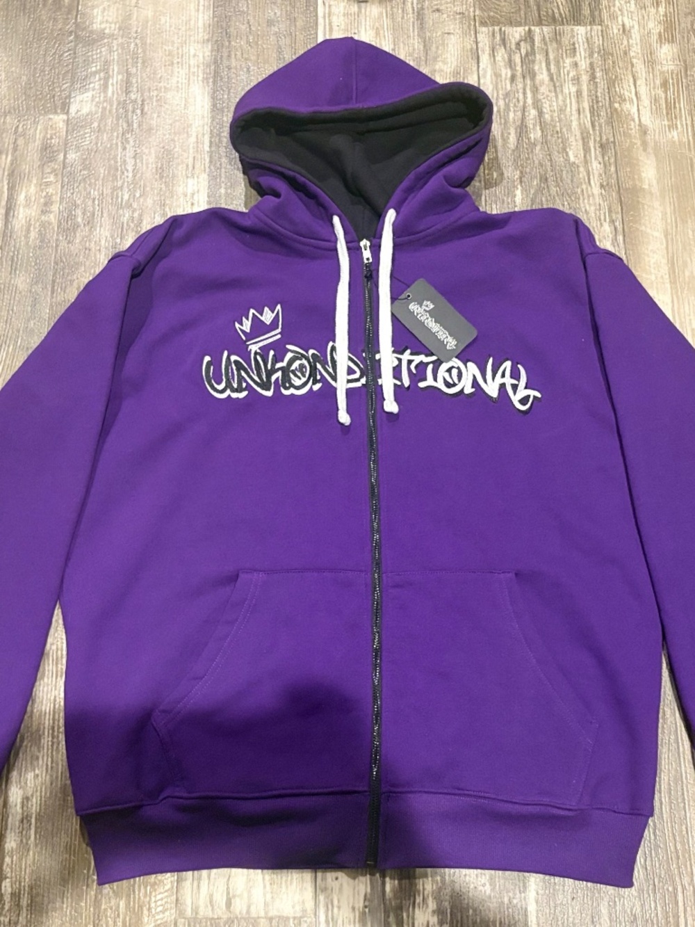 Unkonditional “Dual Violet” Large Relaxed Streetwear Zip-Up (Purple)